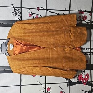 Pappagallo Vintsge Blazer Jacket Orange Gold Size 14